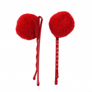 Rex London - Фибички за коса с помпони - Червени 