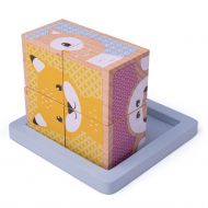 Bigjigs - Дървени кубчета за игра - Горски животни