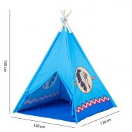 Ecotoys - Детска палатка - Индианско типи в син цвят 