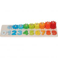 Goki, играчка, играчки, детска играчка, дървена играчка, игра за сортиране, игра със зъбни колела, научи се да броиш, игра с числа, дървени числа, сортиране, играчки за сортиране и подреждане, играчки с числа, продукти Goki, играчки Goki