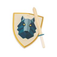 Janod - Детски рицарски комплект с меч и щит - Вълк