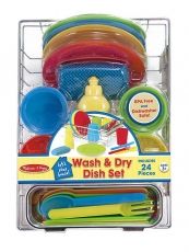 melissa & doug, комплект сушилня със съдове и прибори, съдове, прибори, сушилня, метална сушилня, кухня и аксесоари, кухня, игра, игри, играчка, играчки
