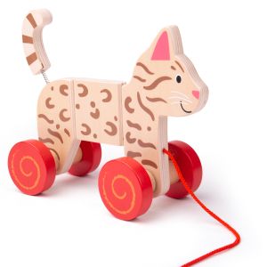 Играчка за дърпане - Коте  - Bigjigs